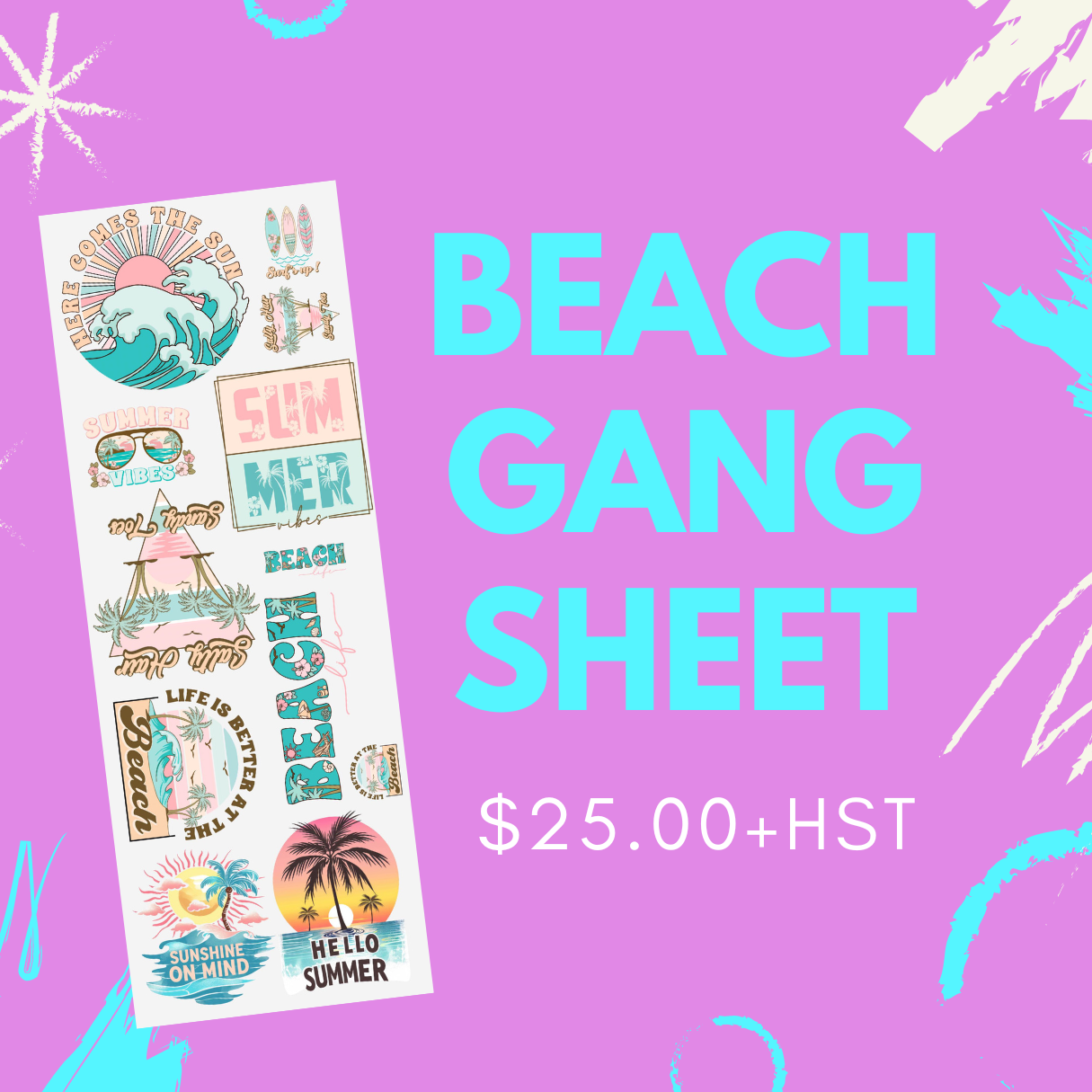 Beach Pre Made DTF Gang Sheet