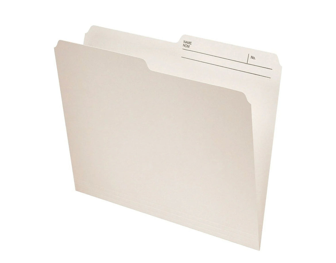R411 Pendaflex File Folder - 1/2 Cut Tab, 9-1/2 pt, Letter, Manila, Box of 100 File Organizers