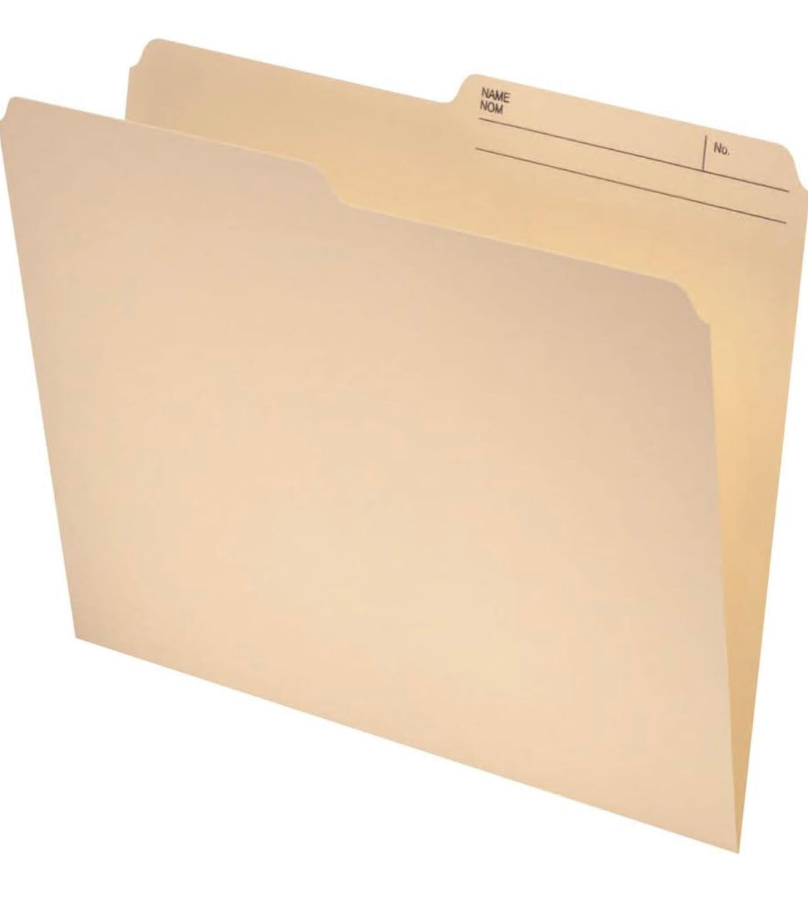 Pendaflex File Folder - 1/2 Cut Tab, 9-1/2 pt, Letter, Manila, Box of 100 File Organizers