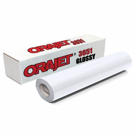 Orajet 3651 Gloss White Printable Adhesive Vinyl 20"