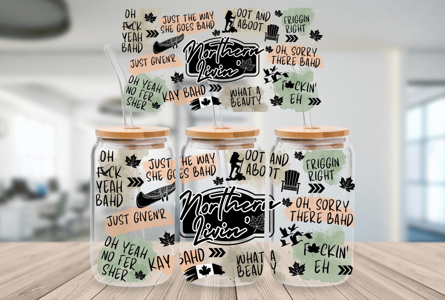 45. Northern Livin’ UV DTF Cup Wrap