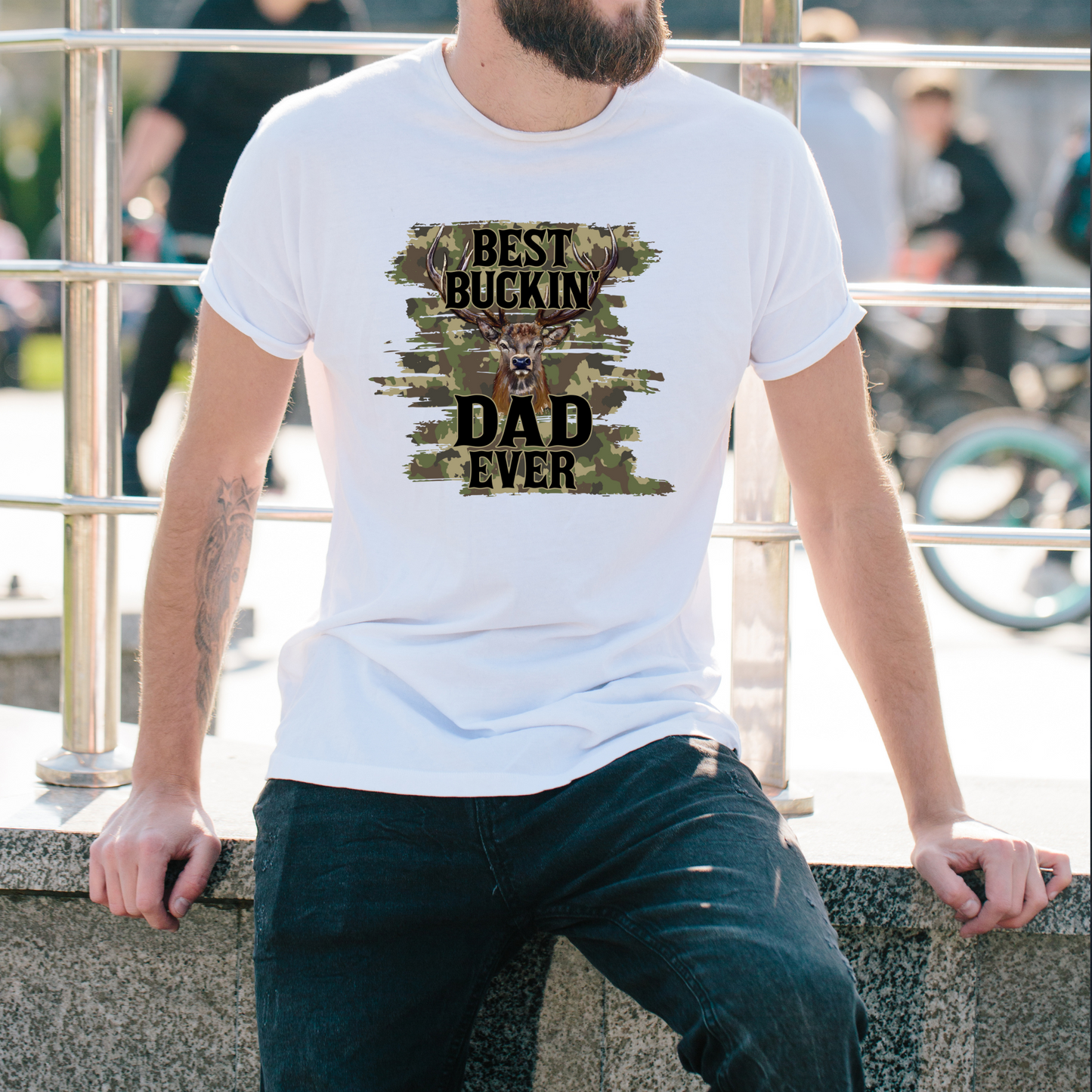 Best Buckin Dad Camo Sublimation Print