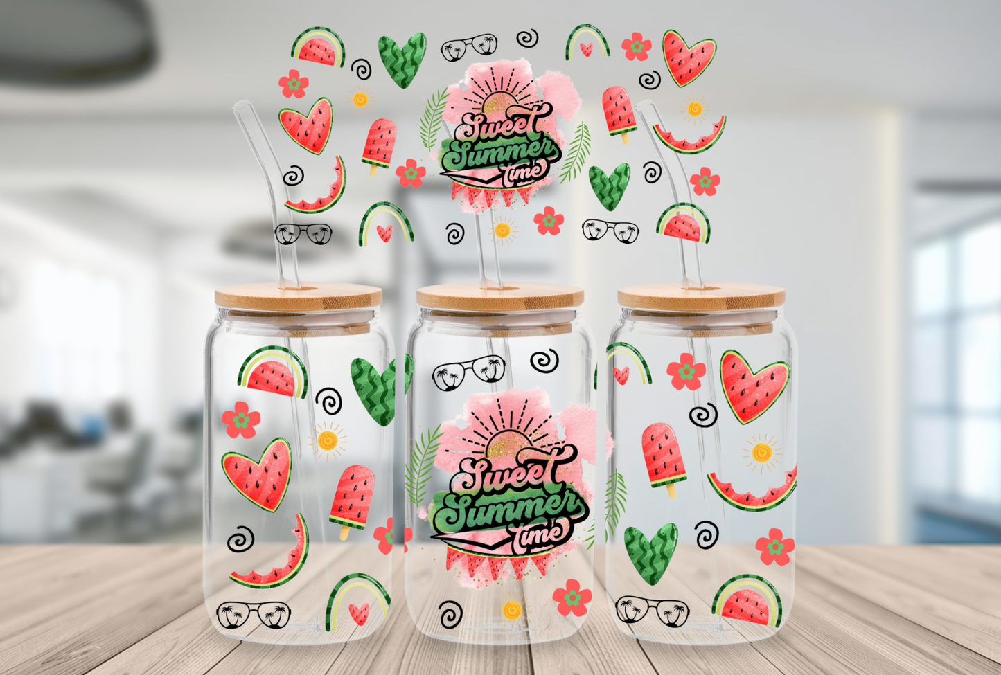 49. Sweet Summer Time UV DTF Cup Wrap 16oz