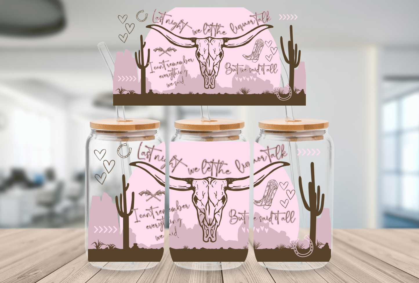 16oz Beer Can Glass Liquor Talk Sublimation Print