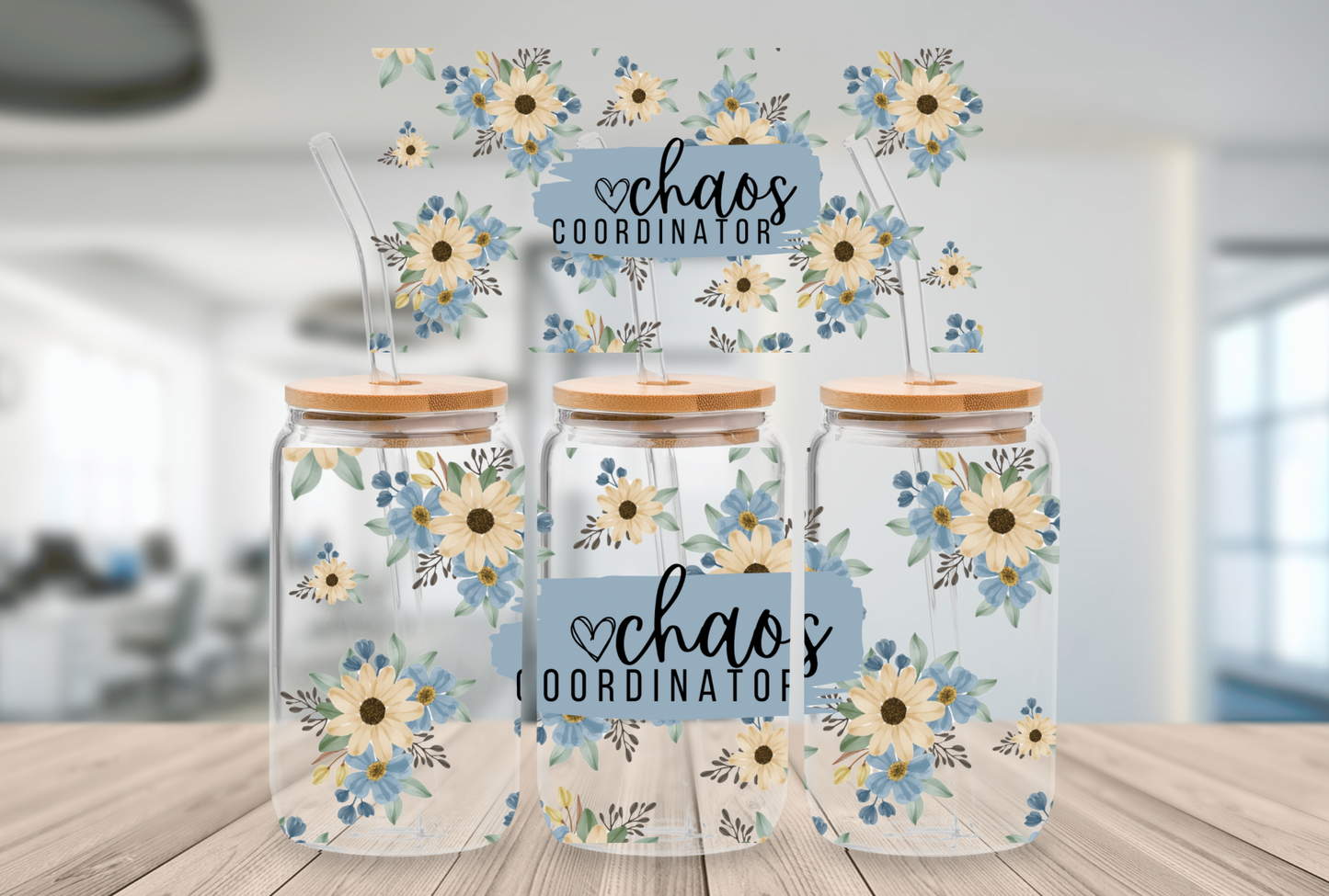 16oz Beer Can Glass Chaos Coordinator Sublimation Print
