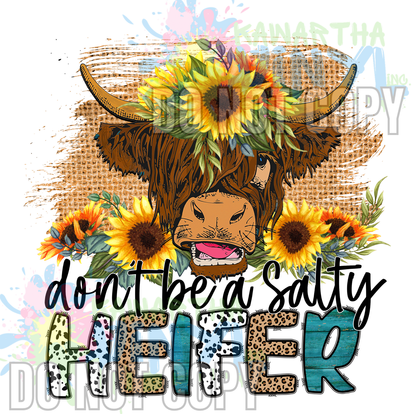 Salty Heifer Sublimation Print