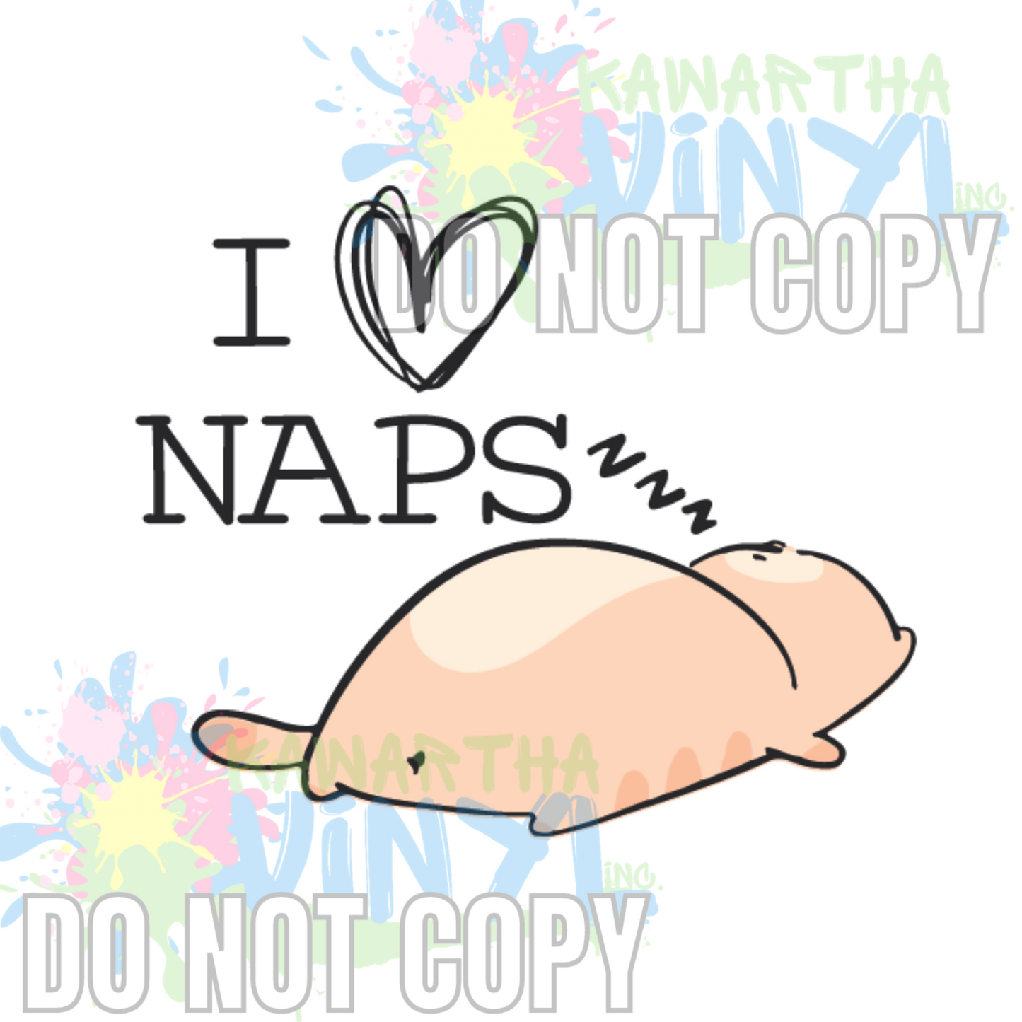 I Love Naps Cat Sublimation Print