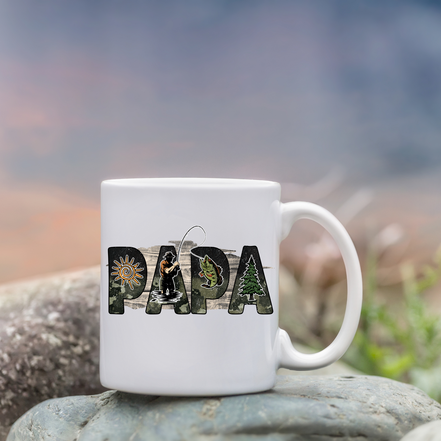 Papa Fishing Sublimation Print