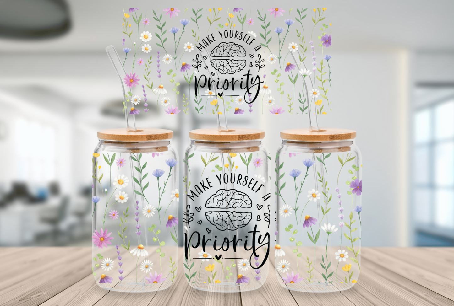 16oz Beer Can Glass Make Yourself a Priority Sublimation Print