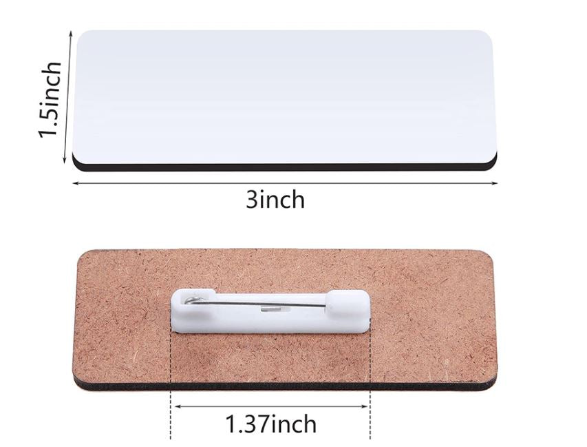 Sublimation Name Tag with Pin