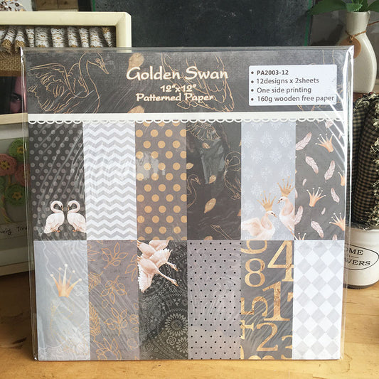 12x12" Cardstock Paper Golden Swan