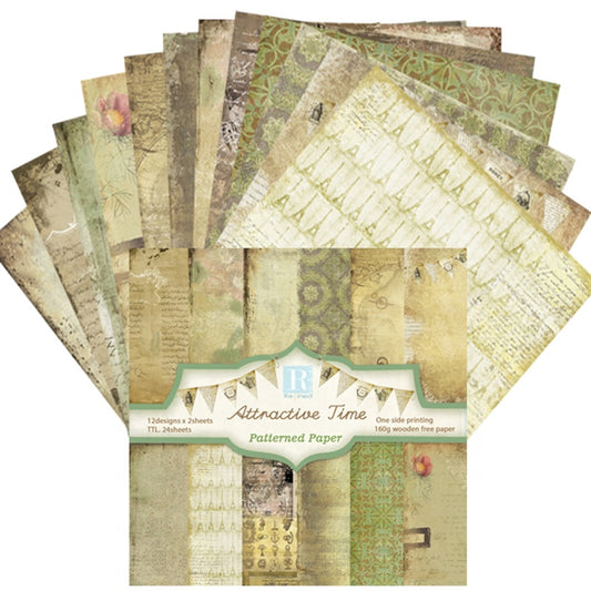 12x12" Cardstock Paper Attractive Time