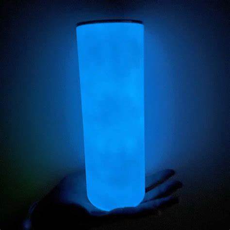 Sublimation 20OZ White Glow Tumbler (Glows blue)