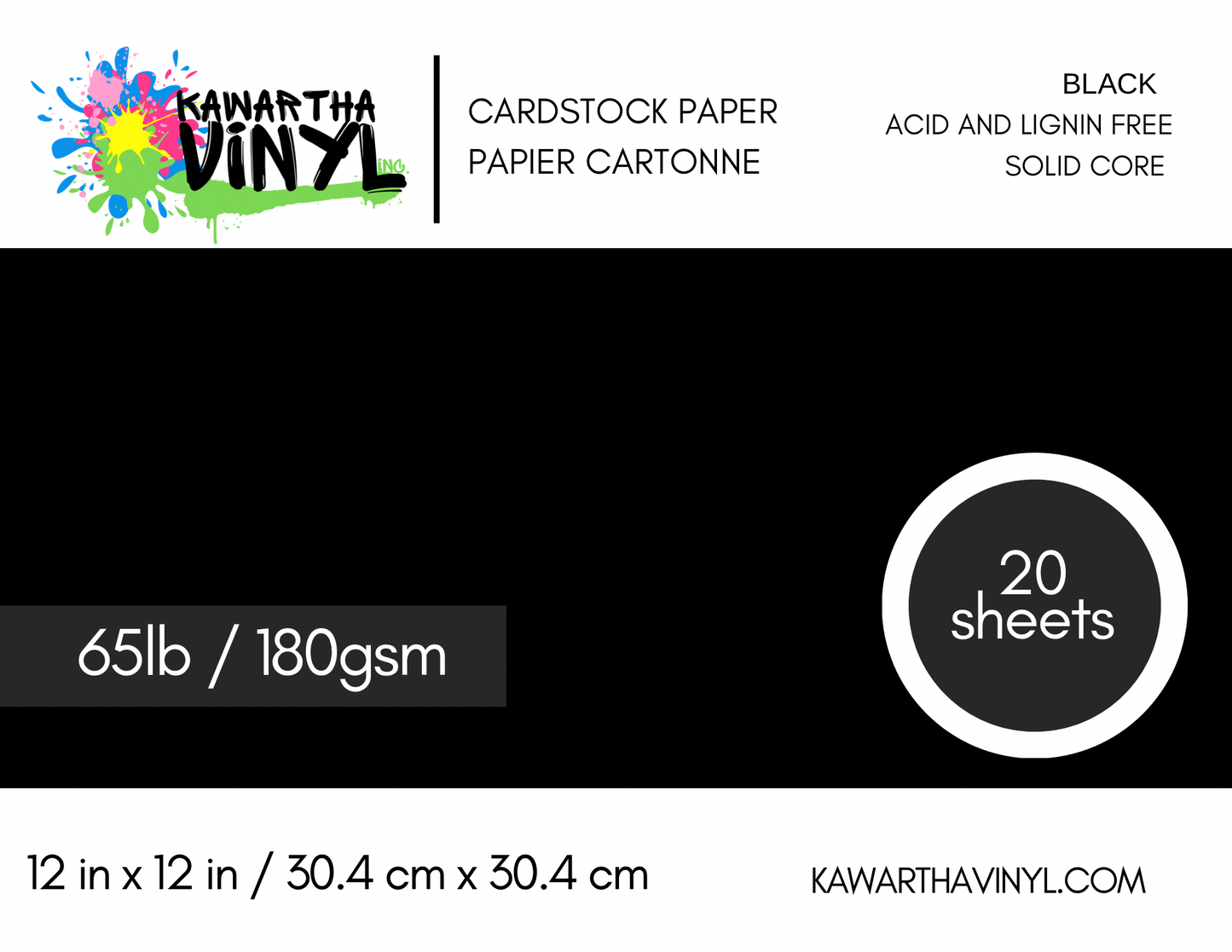 12inx12in Cardstock 65lb / 180gsm