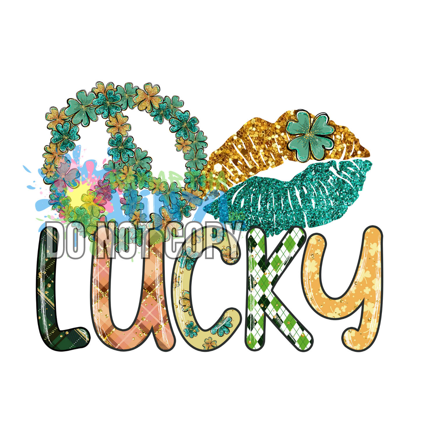 Lucky Peace Kiss Sublimation Print