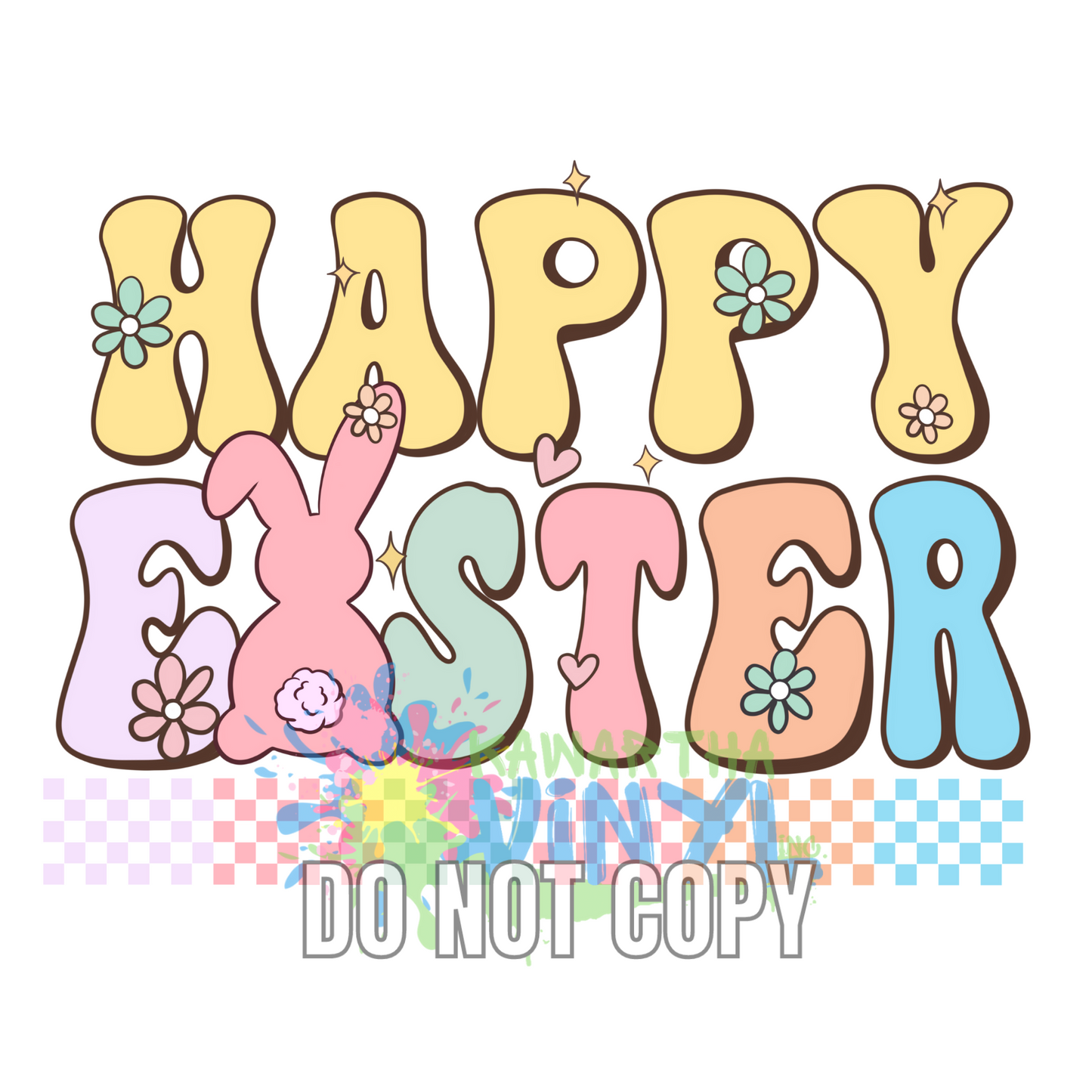 Happy Easter Retro 2 Sublimation Print