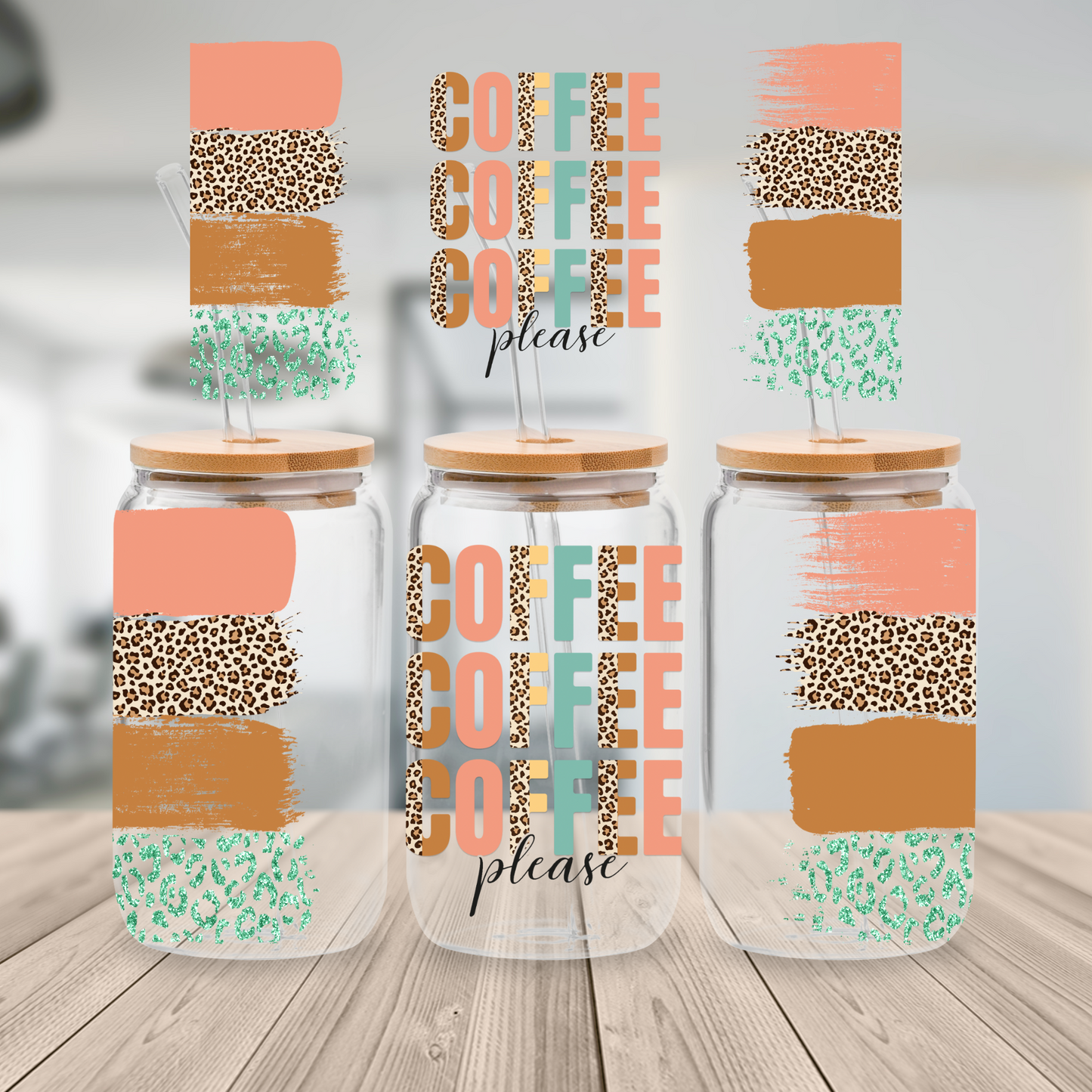 48. Coffee Please UV DTF Cup Wrap