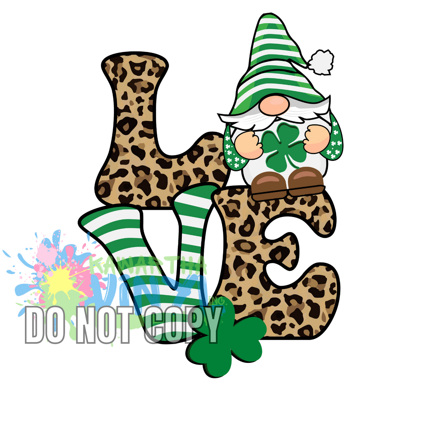 Love Gnome Leopard Sublimation Print