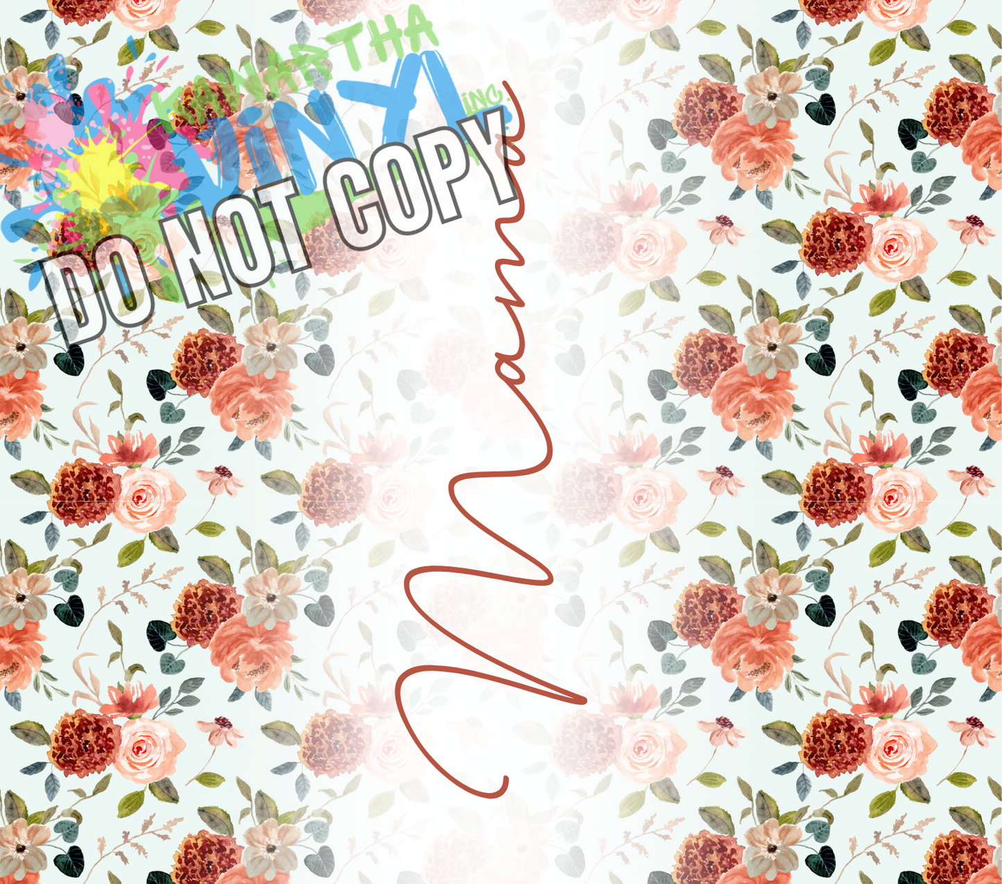 Mama Red Floral Sublimation Tumbler Print