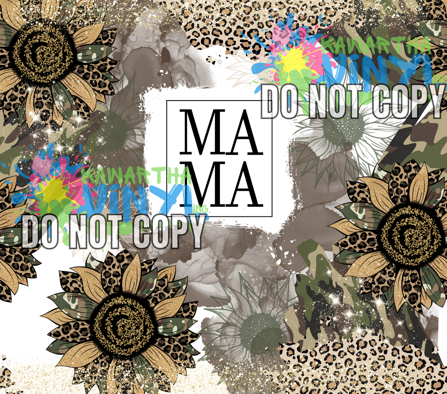 MAMA Camo Sunflower Sublimation Tumbler Print