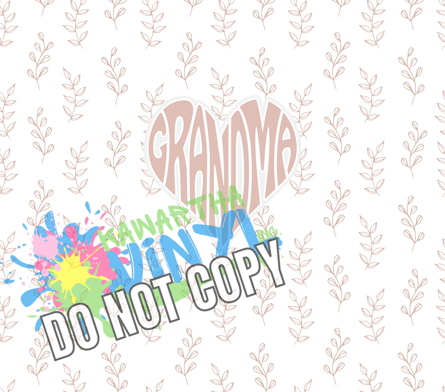 Grandma Heart Floral Sublimation Tumbler Print