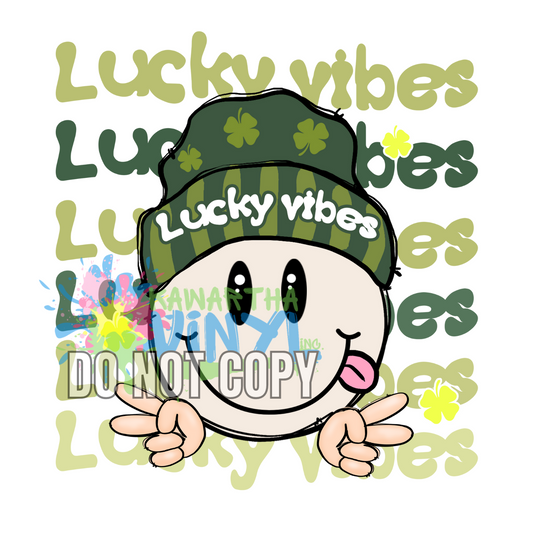 Lucky Vibes Smiley Sublimation Print