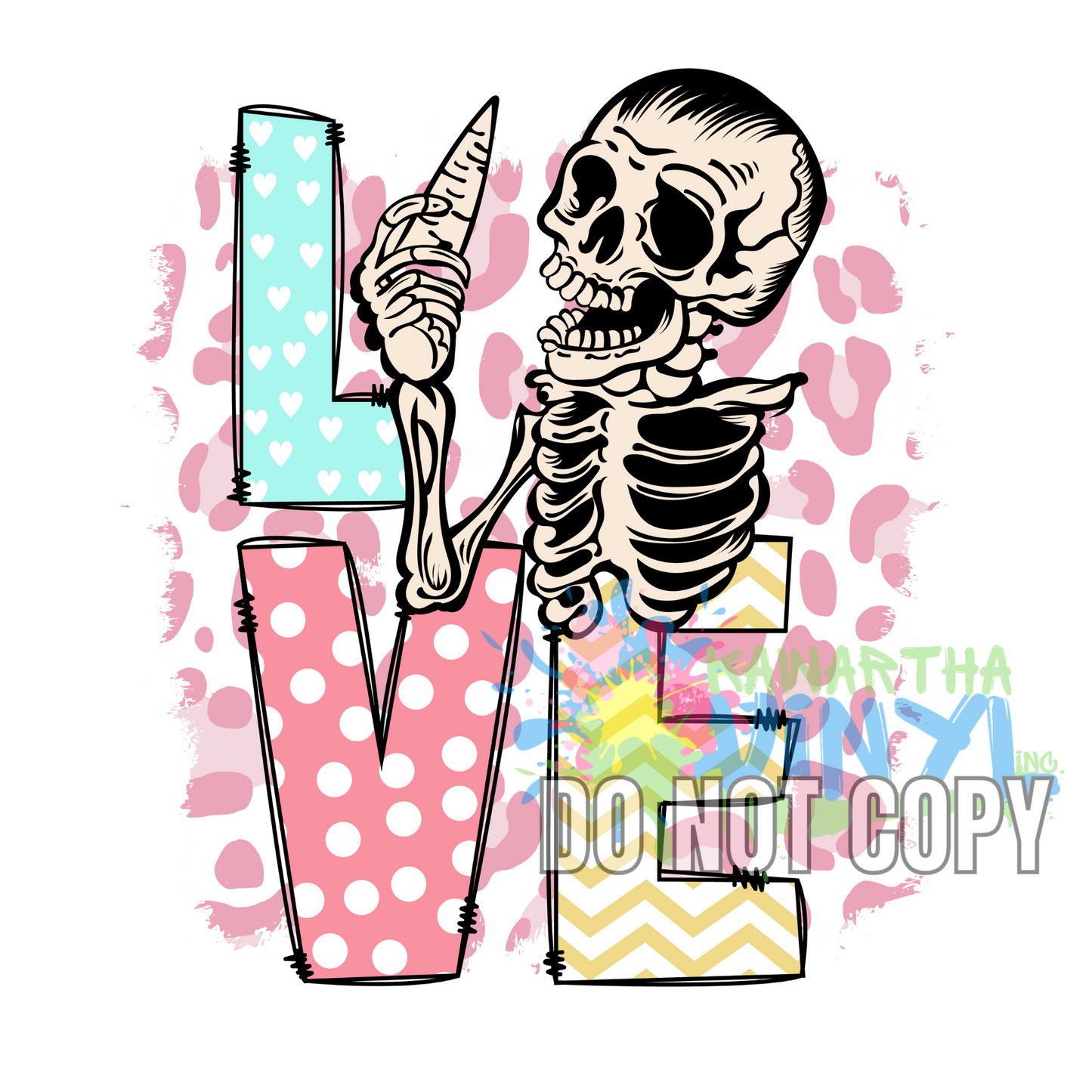 LOVE Skeleton Carrot Sublimation Print