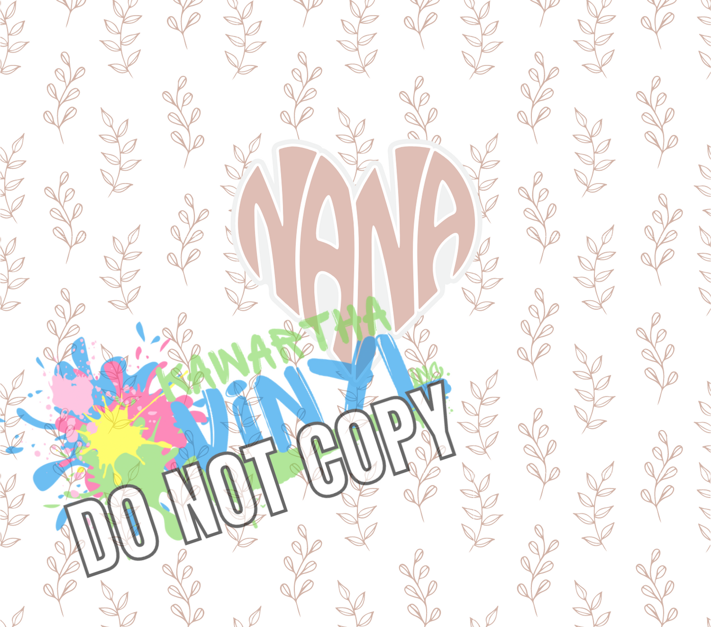 Nana Heart Floral Sublimation Tumbler Print