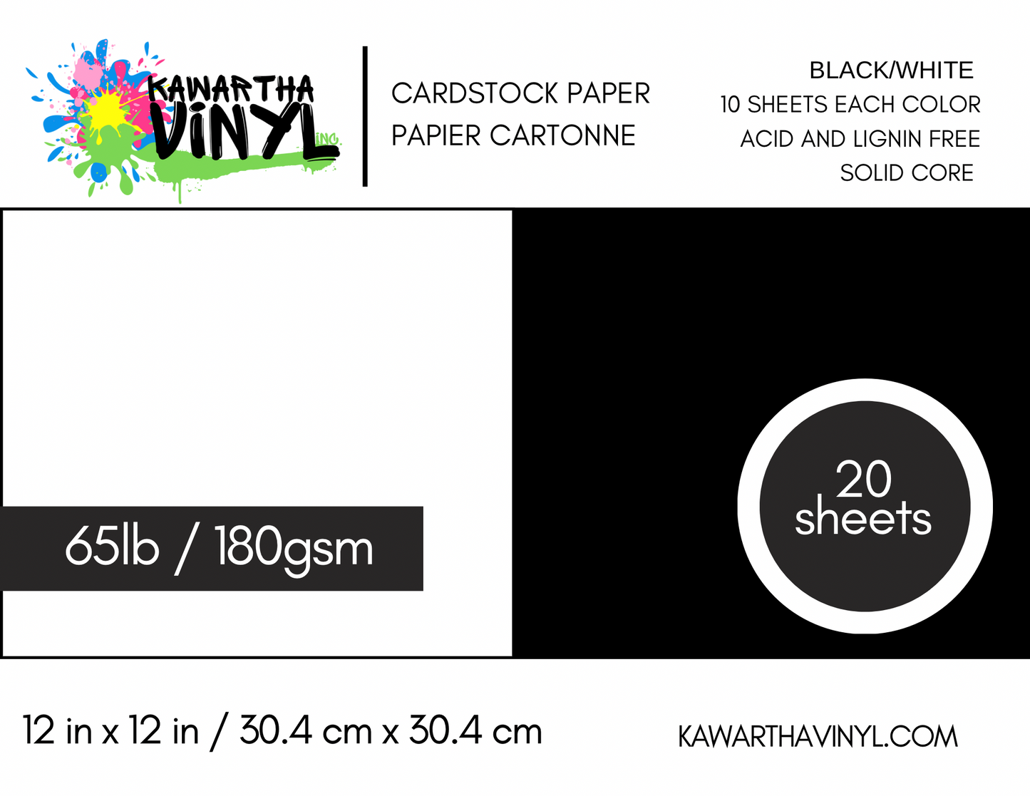 12inx12in Cardstock 65lb / 180gsm