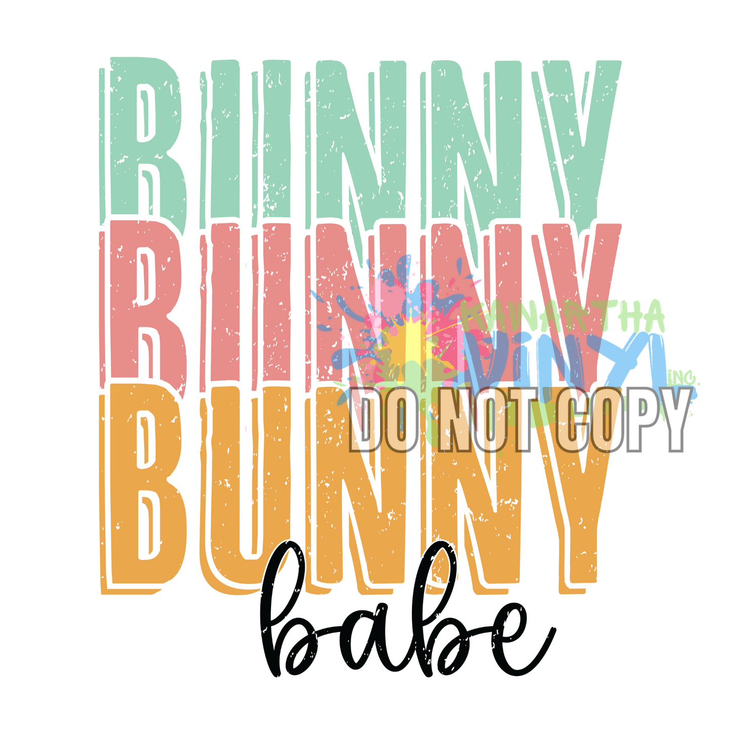 Bunny Babe Grunge Retro Sublimation Print