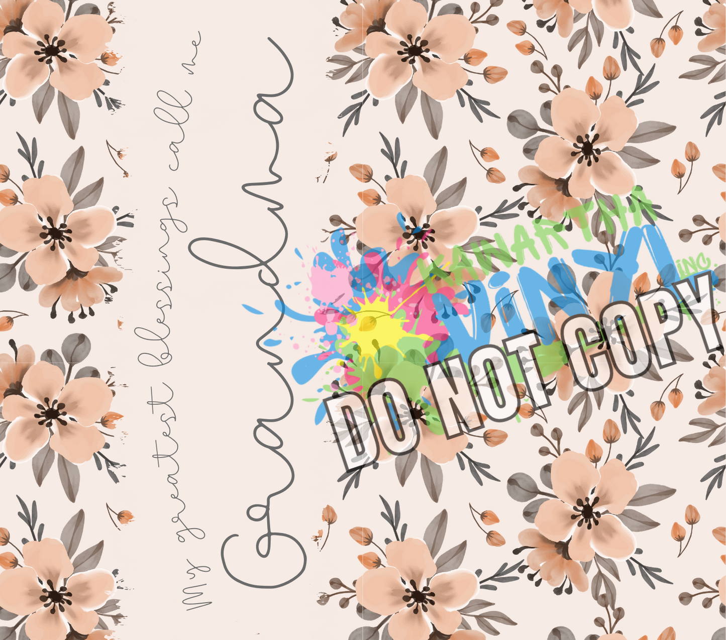 Greatest Blessings Floral Light Sublimation Tumbler Print