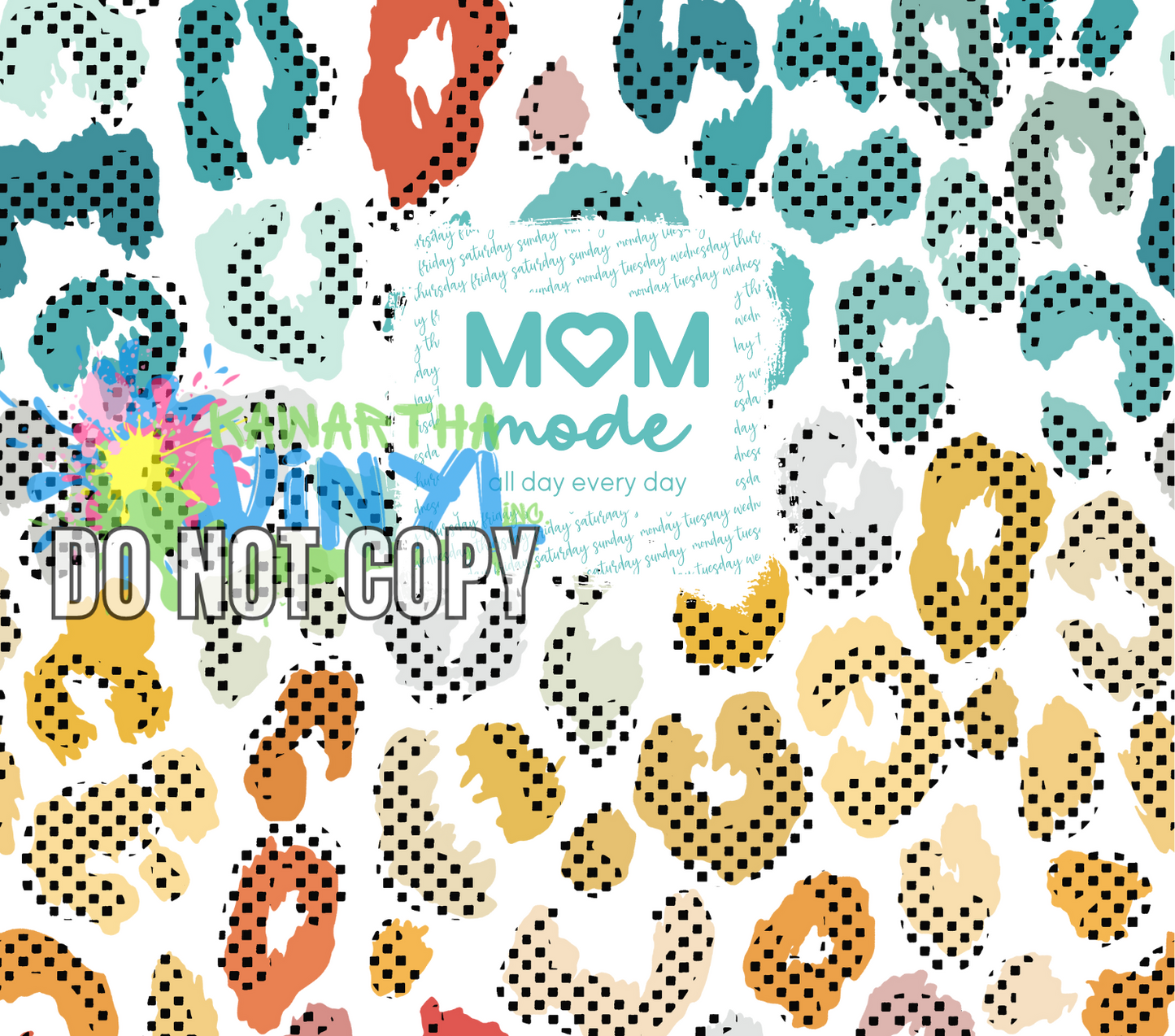 Mom Mode Retro Leopard Sublimation Tumbler Print