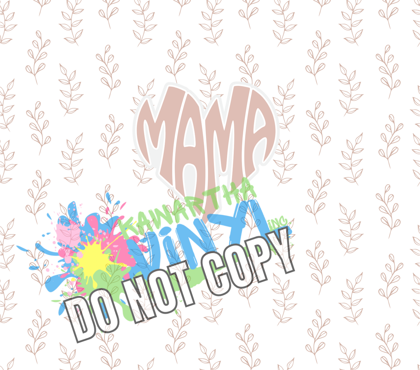 Mama Heart Floral Sublimation Tumbler Print