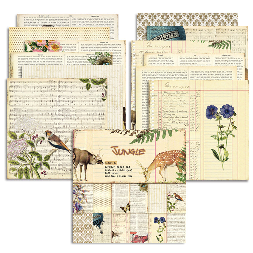 12x12" Cardstock Paper Jungle
