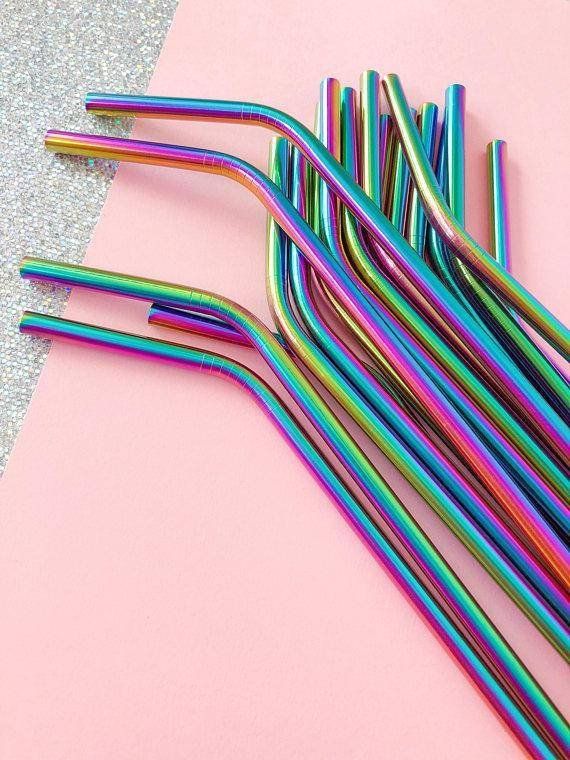 Rainbow Stainless Steel Straw