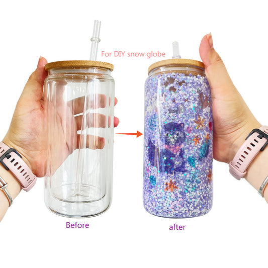 16oz Sublimation Snow globe Tumbler