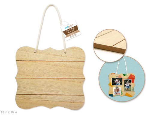 Wood Decor: 15" DIY Slat-Wall Hanger Plaques w/Nautical Rope Bracket