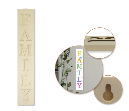 Wood Decor: 24"x4" DIY Vertical Wall Sign Plaque