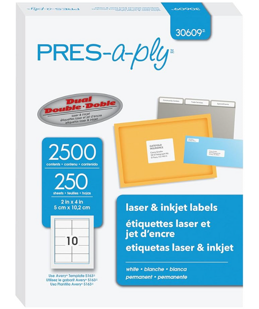 2" x 4" Custom Paper Labels (10/sheet)