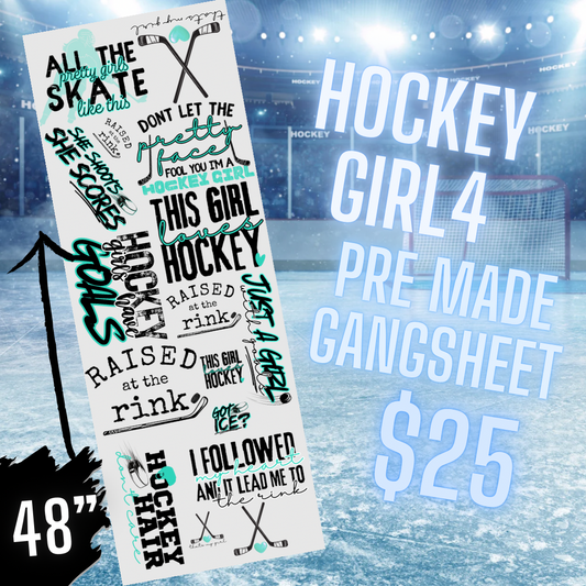 Hockey Girl4 Pre Made DTF Gang Sheet