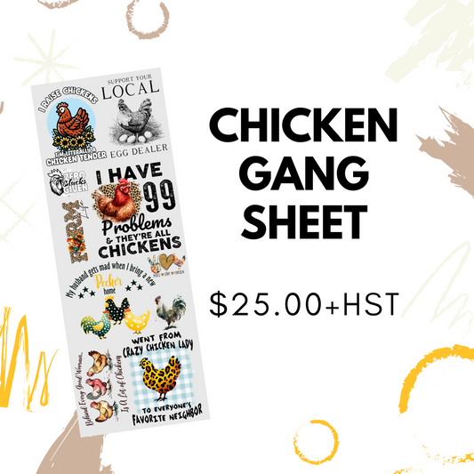 Chicken Pre Made DTF Gang Sheet