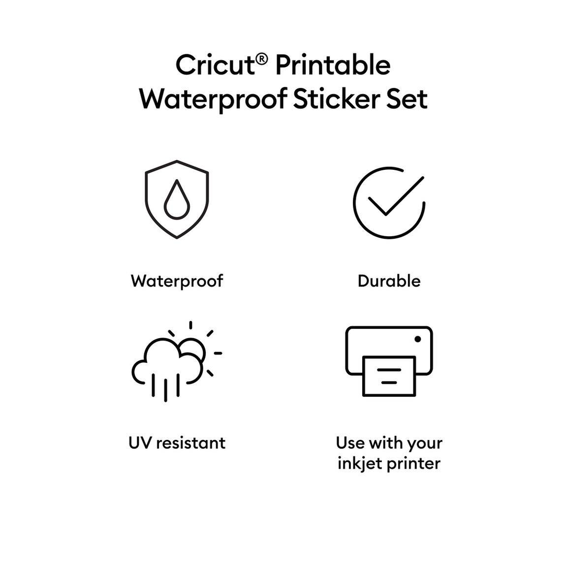 Printable Waterproof Holographic Sticker Set - Letter (5 ct)