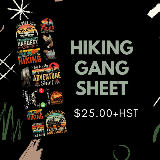 Hiking Pre Made DTF Gang Sheet