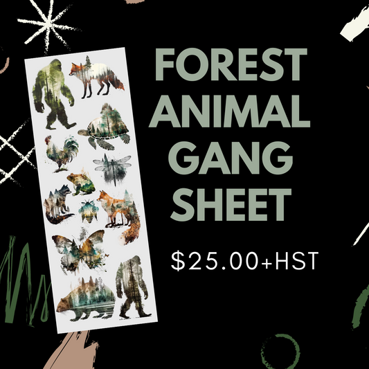 Forest animal Pre Made DTF Gang Sheet