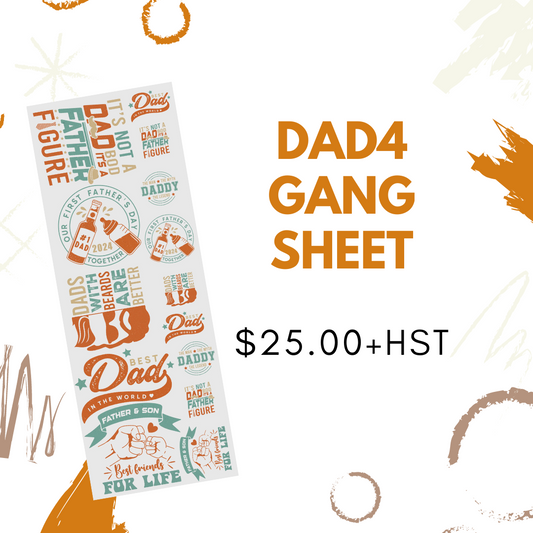 DAD4 Pre Made DTF Gang Sheet