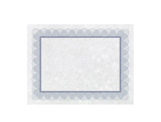 St. James Regent Certificates - Letter Size - 24 lbs. Bond Paper - 8 1/2" W x 11" L - Blue - 100 Pack