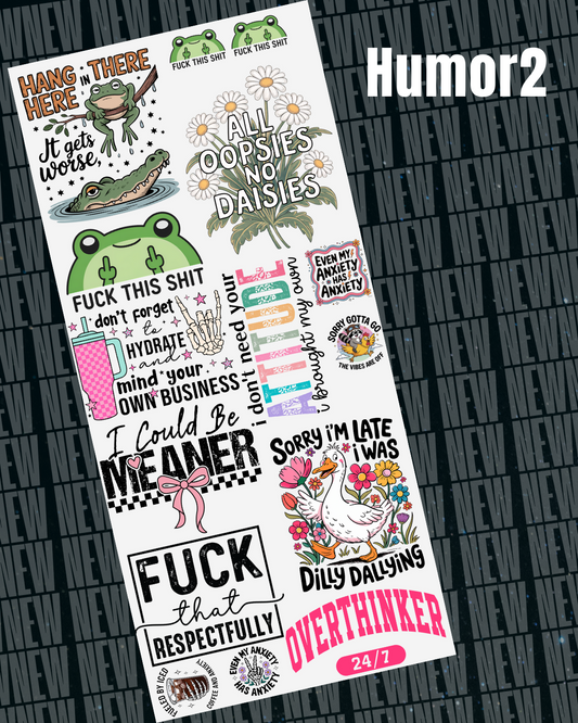 Humor 2 Pre Made DTF Gang Sheet