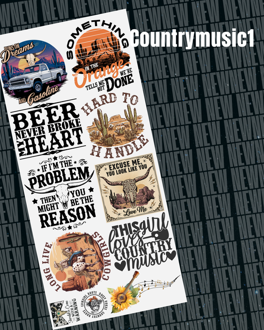 Country Music1 Pre Made DTF Gang Sheet