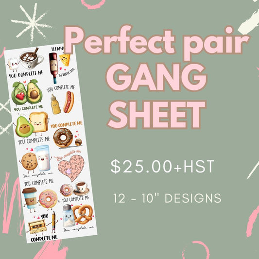 Perfect pair Pre Made DTF Gang Sheet