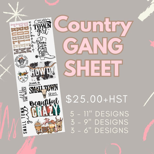 Country Pre Made DTF Gang Sheet